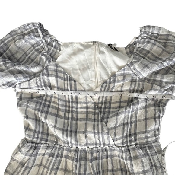 New Women’s Madewell Puff-Sleeve Faux-Wrap Tiered Midi Dress Size 10 - Picture 9 of 10